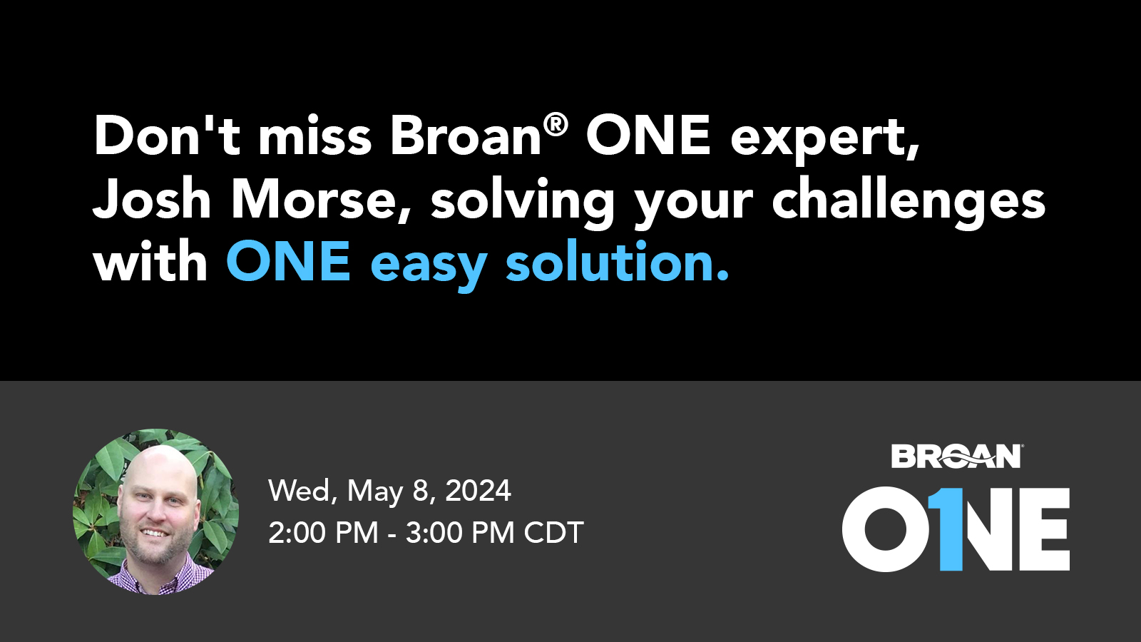 Introducing the new Broan® ONE low profile ERV