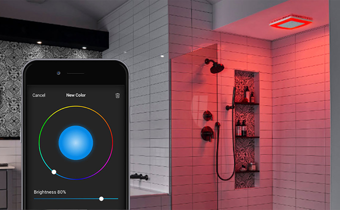 Multi Color Led Ventilation Fan, Broan Nutone Sensonic Bathroom Exhaust Fan With Bluetooth Speaker