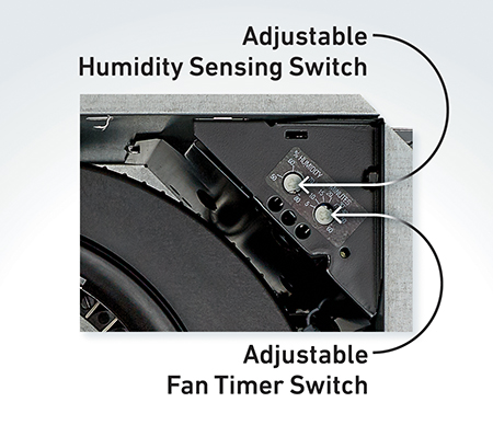 Cst80sl Broan Flex Series 80 Cfm 0 7 Sones Humidity Sensing Ventilation Fan Light Energy Star Certified - Broan Nutone Bathroom Fan Installation Instructions