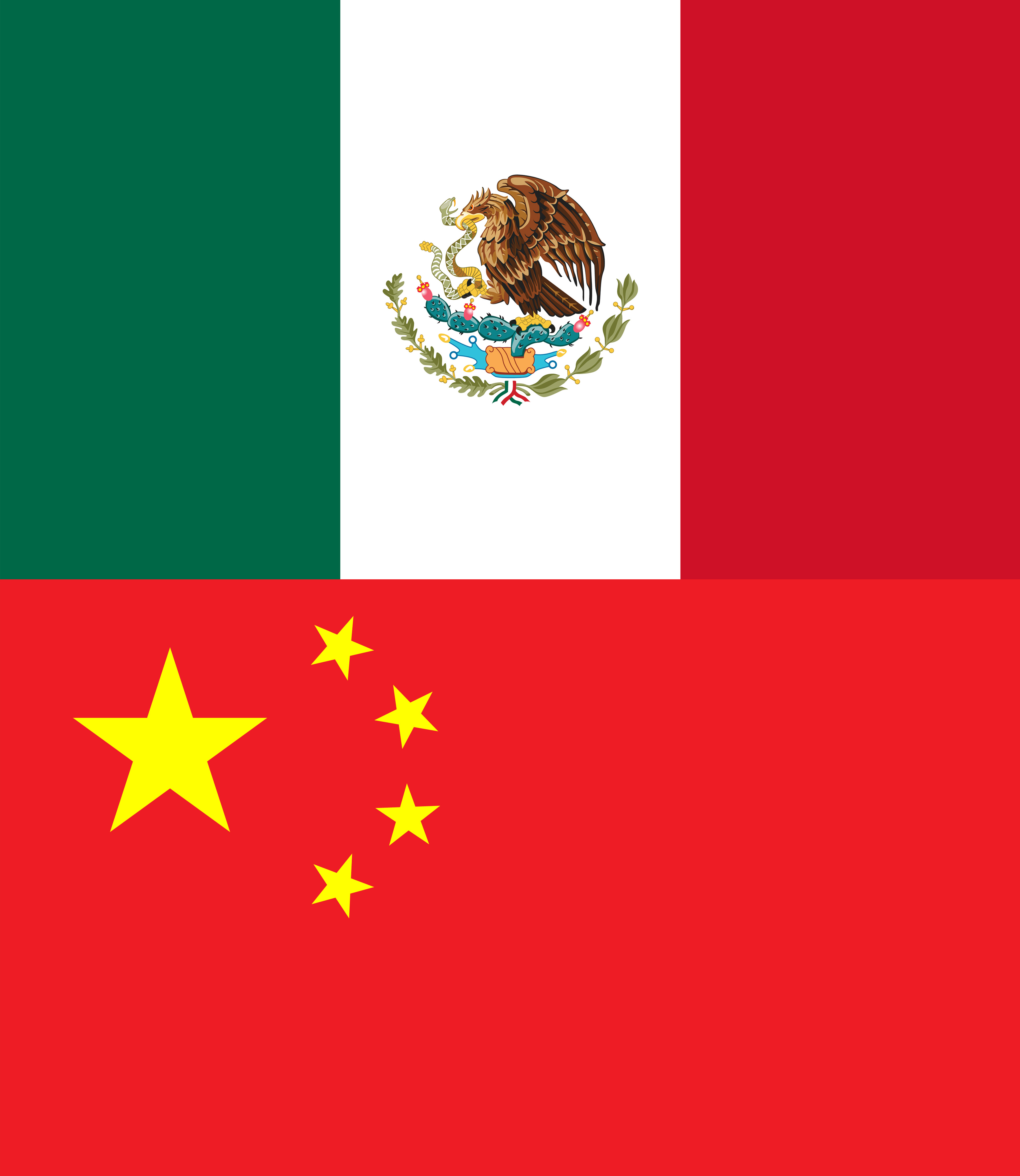Mexico, China badge