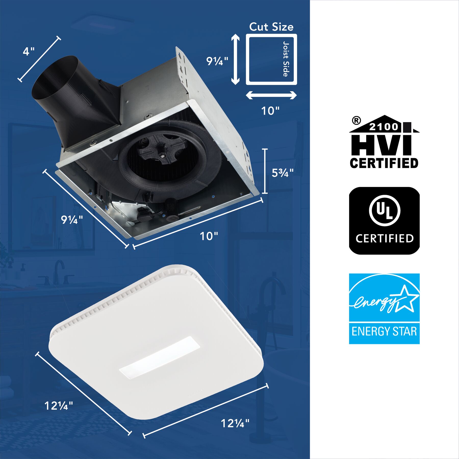 AER80CCTK Broan-NuTone 80 CFM, 0.7 Sones Fan W/ CleanCover™ and