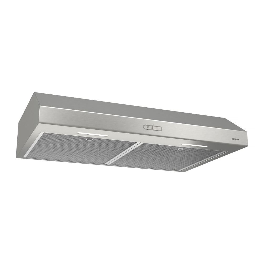  Broan® Glacier 30-Inch Convertible Under-Cabinet Range Hood, 375 Max Blower CFM, Stainless Steel