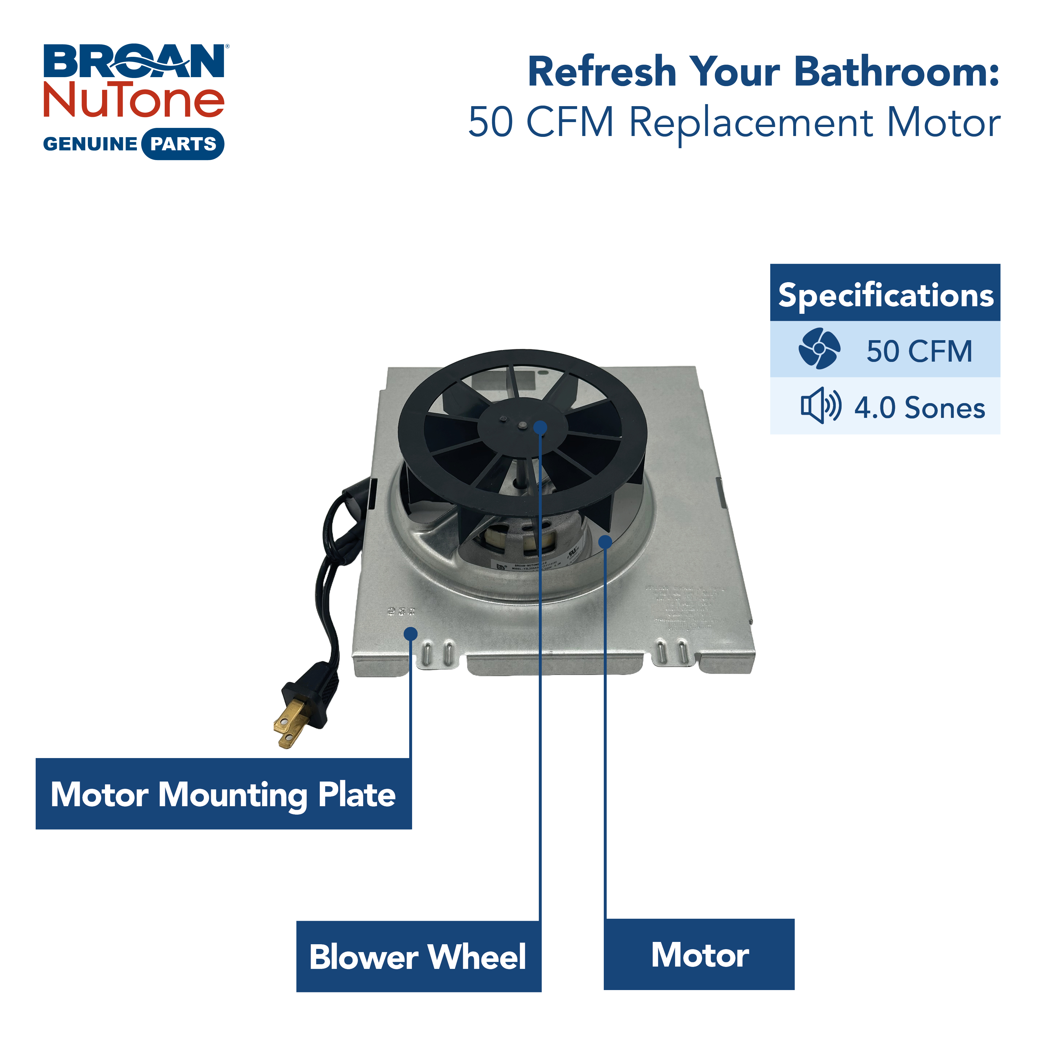 C350BNR Broan-NuTone® Genuine Replacement Motor/Wheel for 696N