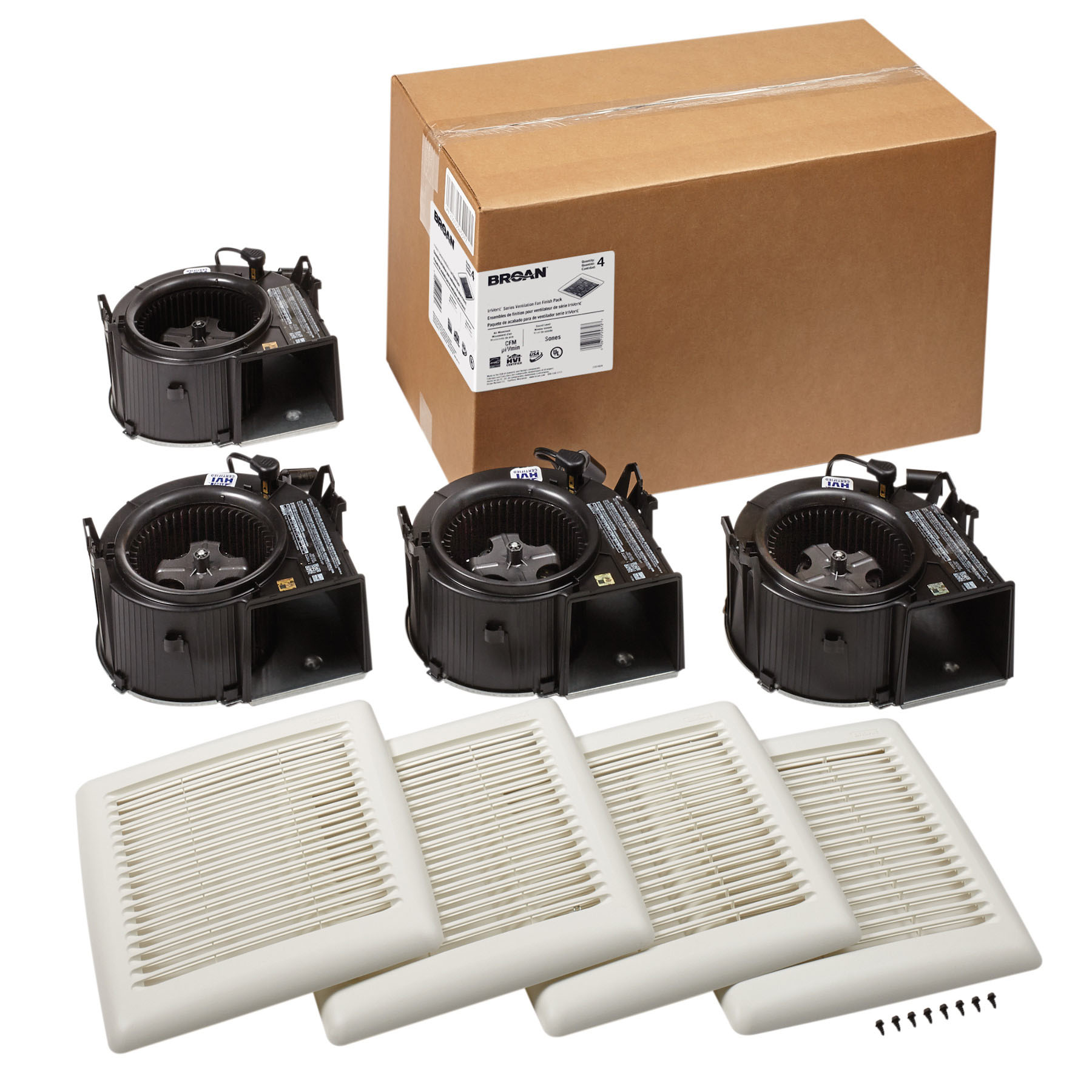 Broan® 50-80-110 Selectable CFM Ventilation Fan Finish Pack, <0.3-0.4-0.9 Sones; ENERGY STAR Certified