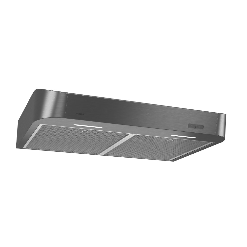 Broan® 30-Inch Convertible Under-Cabinet Range Hood, 300 Max Blower CFM, Black Stainless Steel