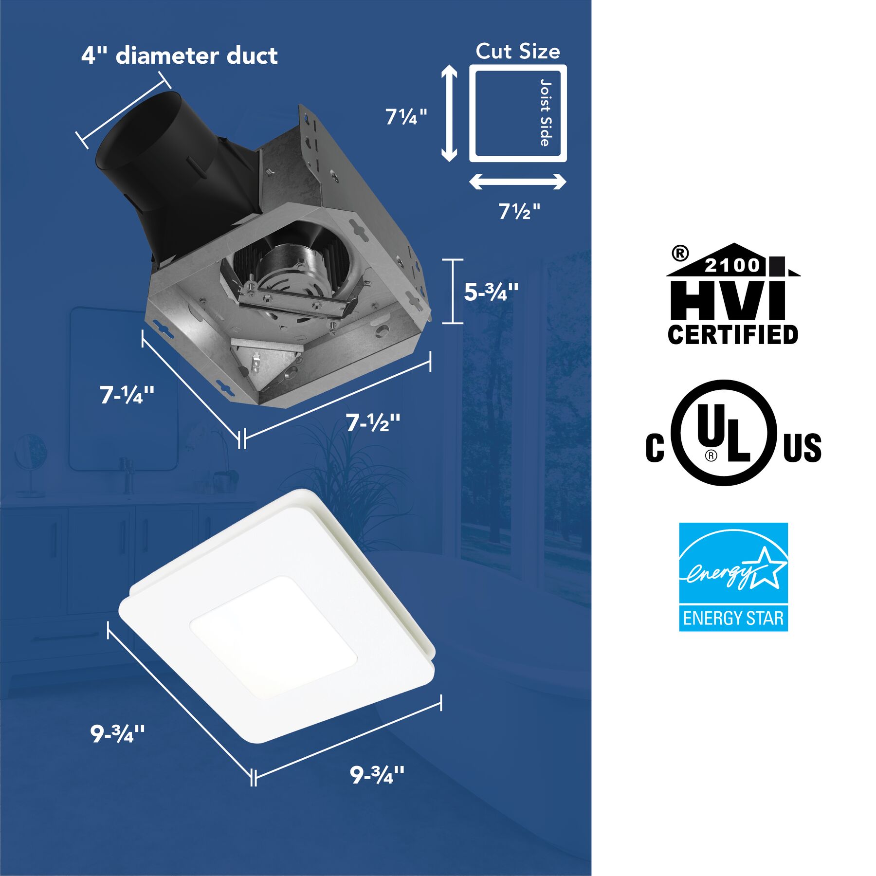 BEL6 Broan-NuTone® Roomside Series Bathroom Exhaust Fan w/ LED