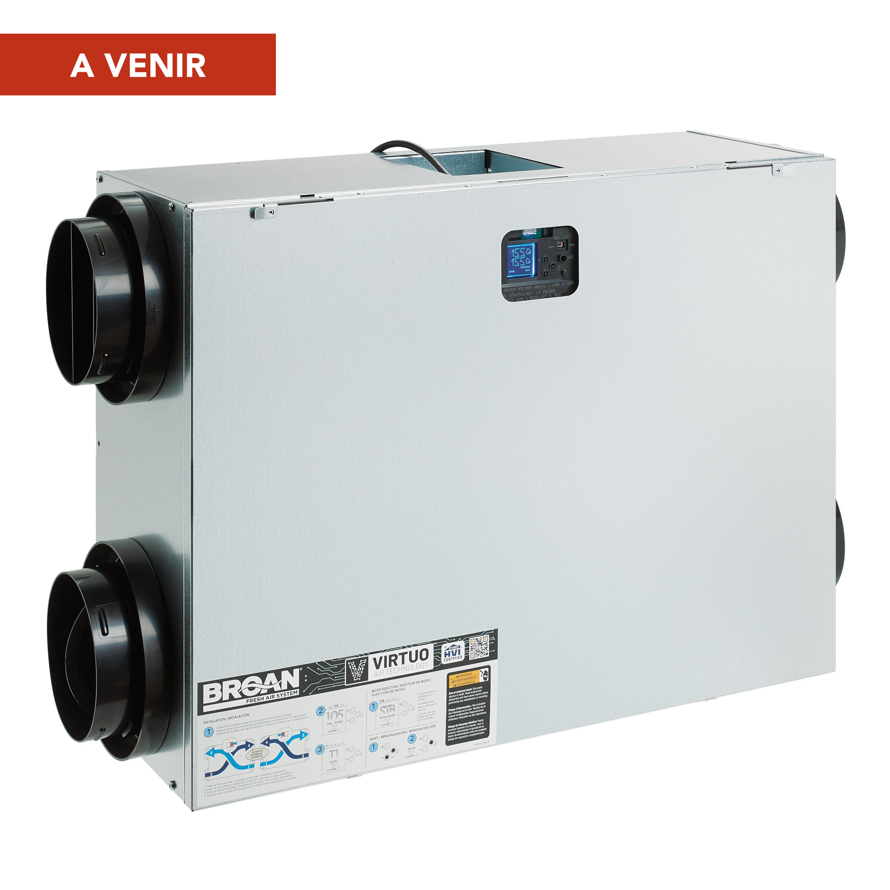 Broan® BLP150 Ventilateur Récupérateur d'Énergie (VRE), Cordon d'alimentation