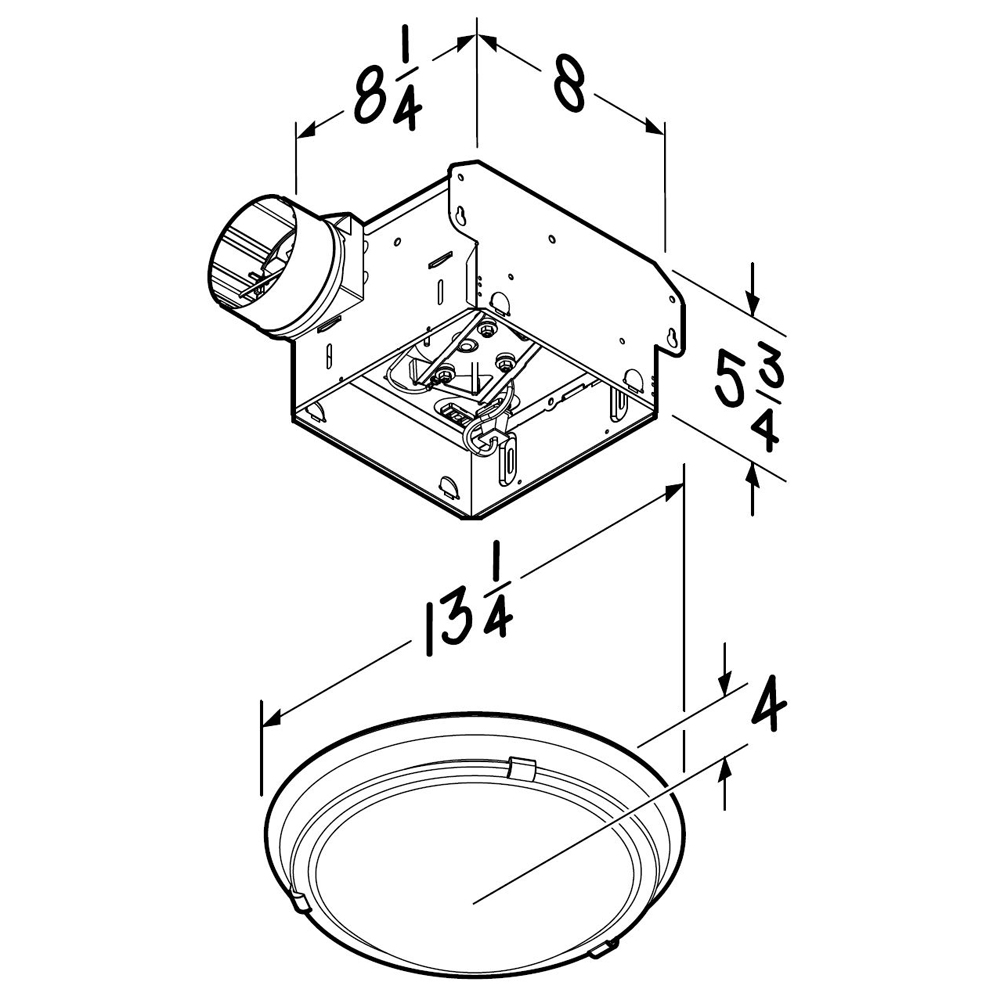 80 CFM Decorative Ventilation Fan Light 
