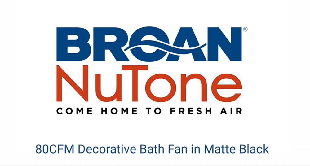 80CFM Decorative Bath Fan Light in Matte Black