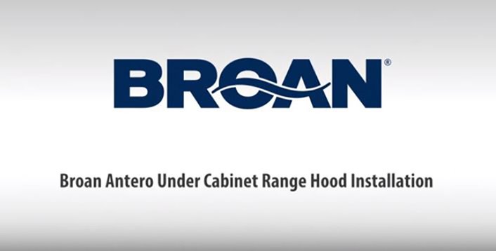 Broan Twin Blower Under Cabinet Range Hood Installation
