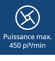 Puissance maximale 450 pi3/min