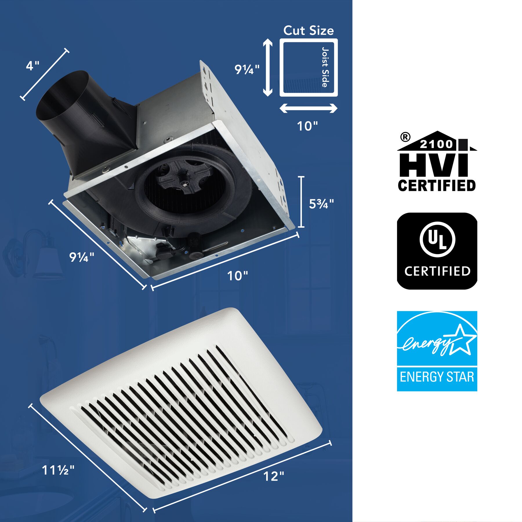 AE80B Broan-NuTone Flex™ Series 80 CFM 0.7 Sones Ventilation Fan