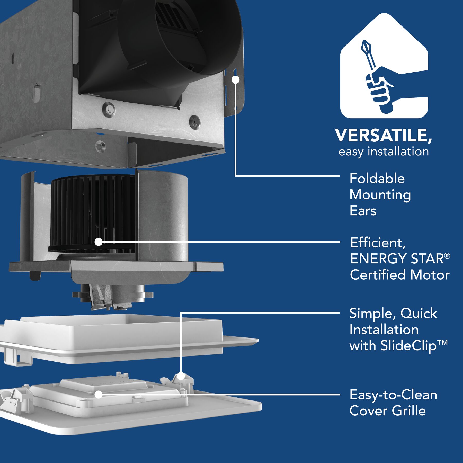 Broan Roomside Series BE8 Bathroom Exhaust Fan - Thumbnail 3