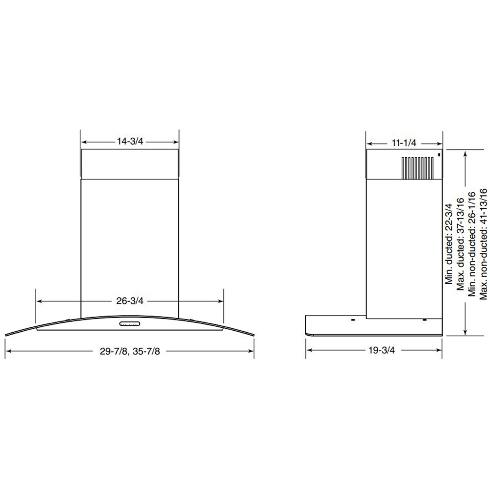 EW4630SS Dimensional Drawing