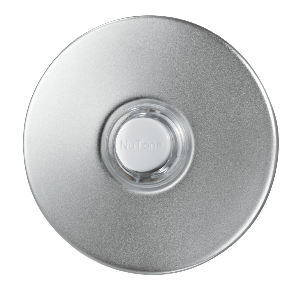 Lighted Round Satin Nickel Stucco Pushbutton