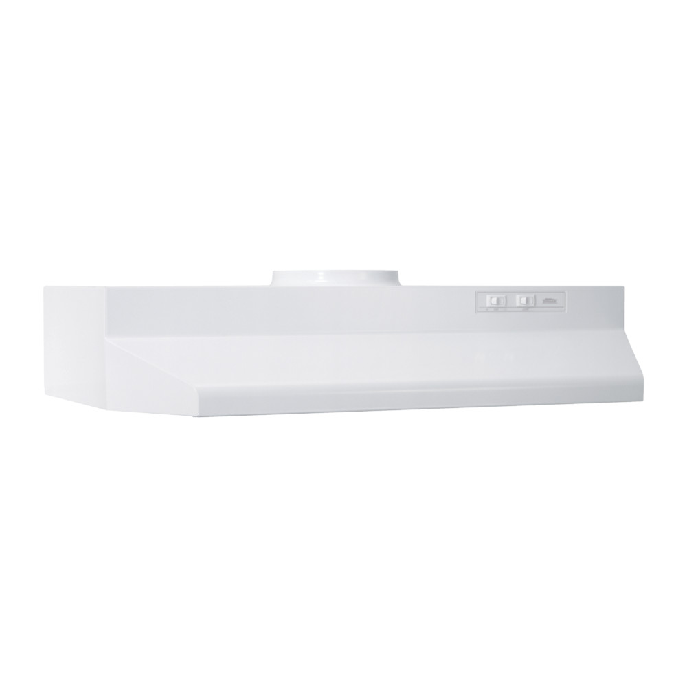 Broan® 30-Inch Under-Cabinet Range Hood w/ Easy Install System, 230 Max Blower CFM, White