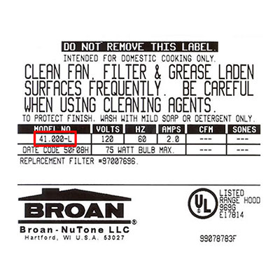 Broan Standard Under-Cabinet Range Hood
