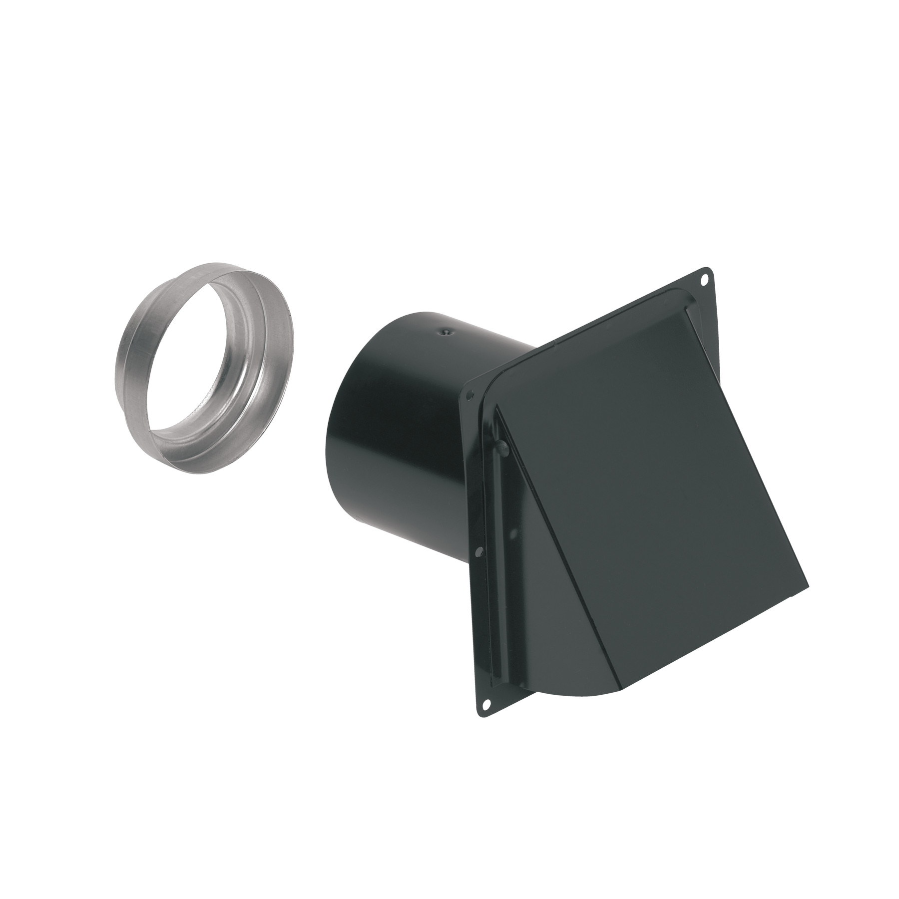 Broan-NuTone® Steel Wall Cap for 3-Inch and 4-Inch Round Duct, Black